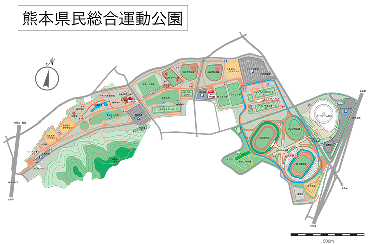 熊本県民総合運動公園エリアマップ