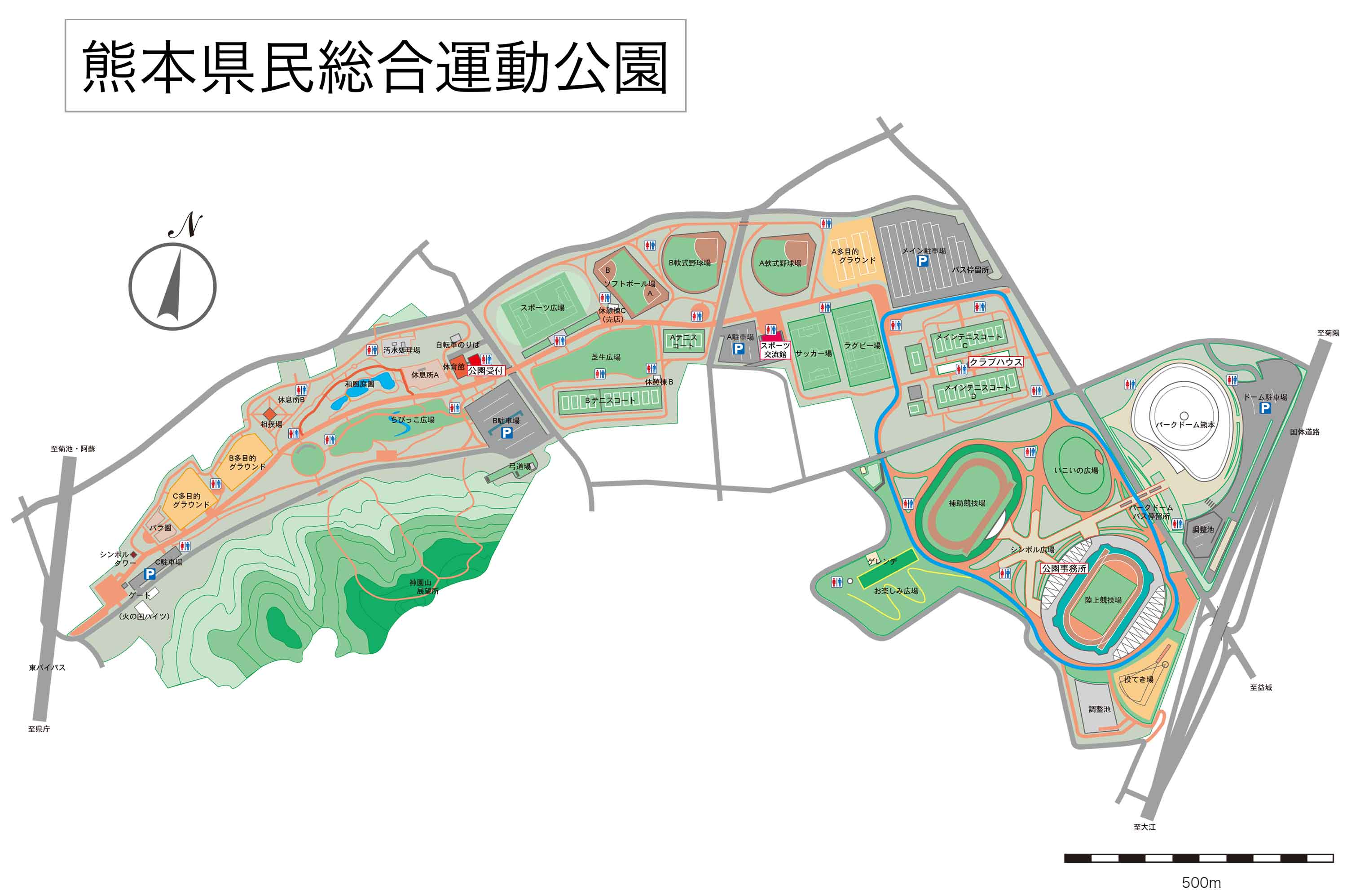 熊本県民総合運動公園エリアマップ